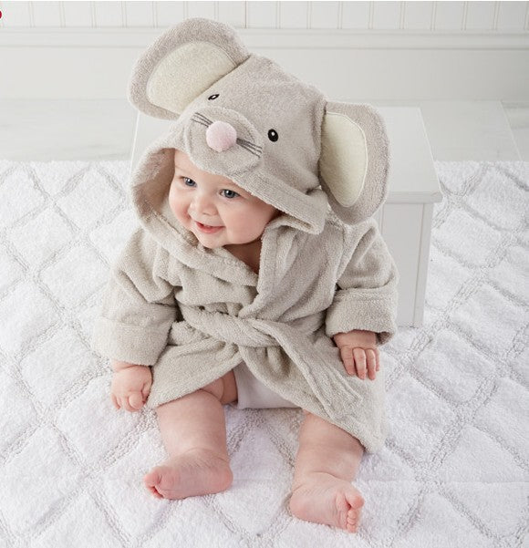 Children's Hooded Absorbent Animal-shaped Bathrobe - AQIB TECH LTD