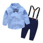 Boys Gentleman Bib Pant Suit Long Sleeve Bow Tie - AQIB TECH LTD