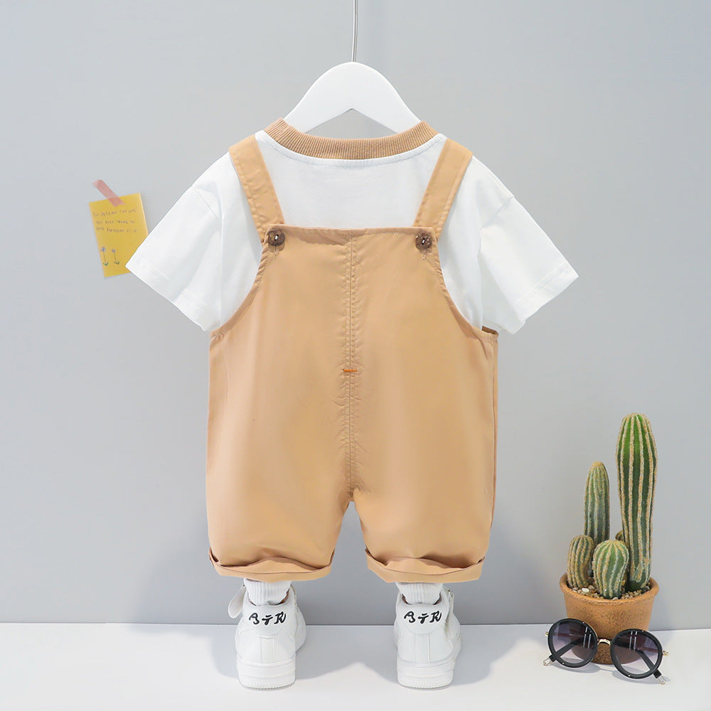 Children's Clothing Men And Women Baby Summer Cartoon Short-sleeved Overalls - AQIB TECH LTD