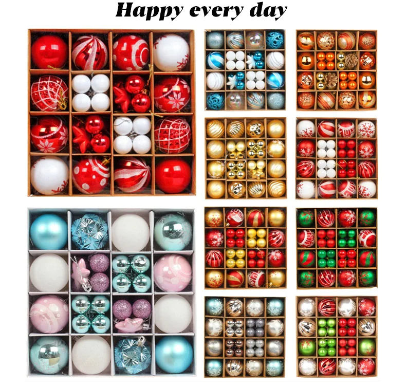 Colorful Christmas Ornament Ball Set - AQIB TECH LTD