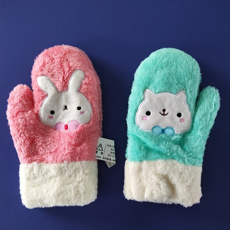 Cartoon Double-layer Thickened Rabbit Couple Hand Gloves - AQIB TECH LTD