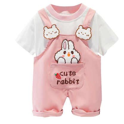 Children's Clothing Men And Women Baby Summer Cartoon Short-sleeved Overalls - AQIB TECH LTD